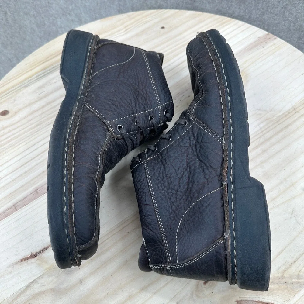 Clarks‎ Gerrard Mens 11 Dark Brown Leather Moc Toe Chukka Lace Up Ankle Boots